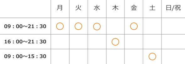 診療時間表